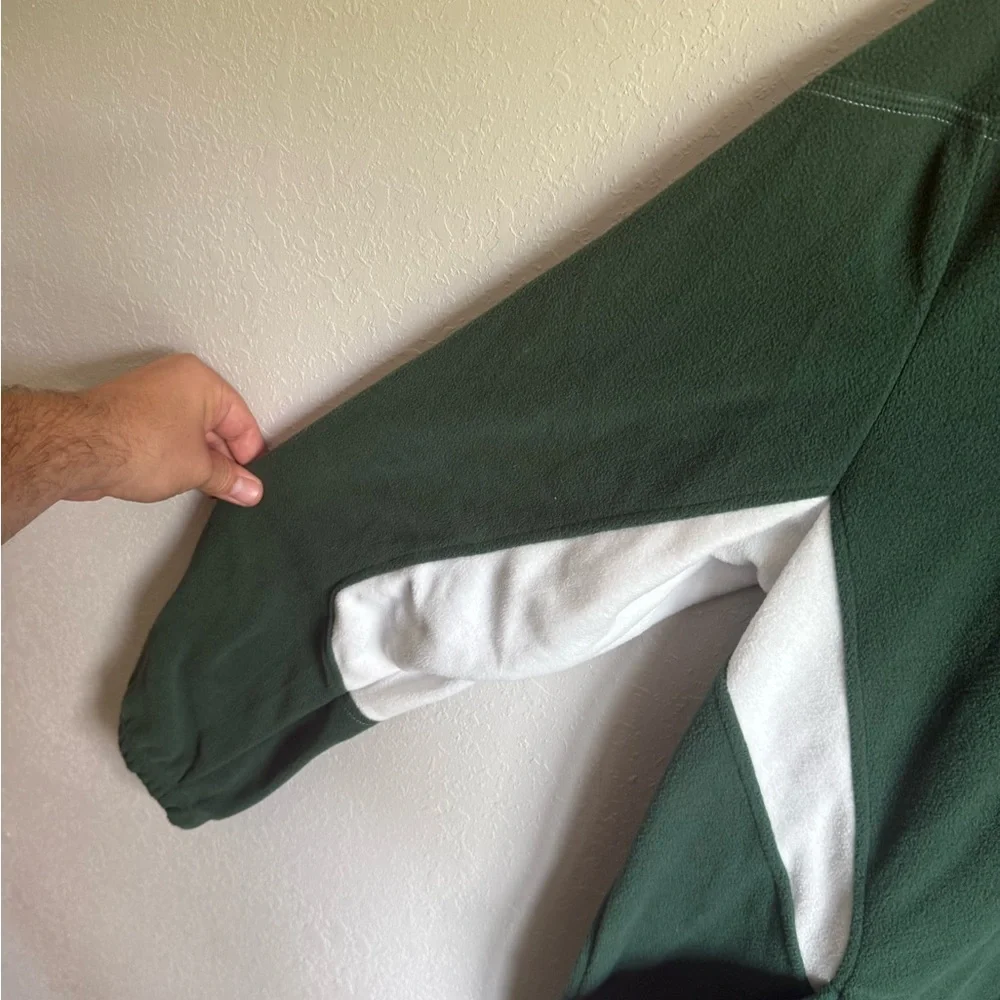 Men’s XL Green Reebok New York Jets NFL Long Sleeve Fleece Quarter Zip Pullover
